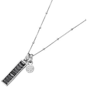 Giorgio Martello Milano - Kette mit Anhänger 2-teilig, Zirkonia weiß und schwarz, Silber 925 Ketten 1 ct Schwarz Damen (98.99 € / 1 ct)