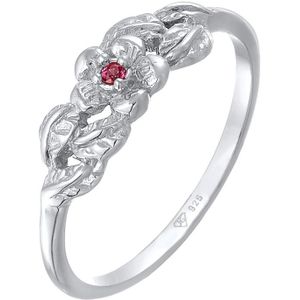 Elli - Elli Ring Blume Floral Synthetischer Rubin 925 Silber vergoldet Ringe 1 ct Damen (39.99 € / 1 ct)