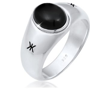 KUZZOI - Herren Siegelring Onyx Oval Basic 925 Silber Herrenschmuck 1 ct (79.99 € / 1 ct)