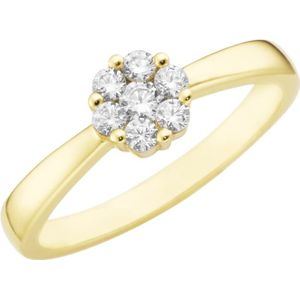 Smart Jewel - Ring Blüte, Zirkonia Steine, Silber 925 Ringe 1 ct Gold Damen (55.24 € / 1 ct)