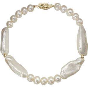 Fascination by Ellen K. - Armband 585/- Gold Süßwasserzuchtperle weiß Armbänder & Armreife 1 ct Damen (143.64 € / 1 ct)