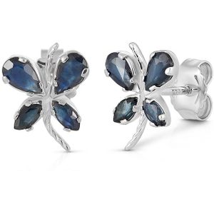 Vira Jewels - Ohrringe 925/- Sterling Silber Saphir blau 1,14 ct. 1 ct Damen (87.89 € / 1 ct)