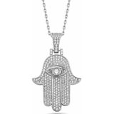 dKeniz - Anhänger mit Kette 925/- Sterling Silber Zirkonia weiß Charms & Kettenanhänger 1 ct Weiss Damen (124.89 € / 1 ct)