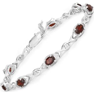 Vira Jewels - Armband 925/- Sterling Silber Granat 4,206 ct. Armbänder & Armreife 1 ct Damen (158.99 € / 1 ct)