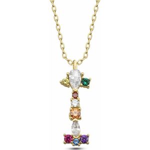 dKeniz - Anhänger mit Kette 925/- Sterling Silber Zirkonia bunt Charms & Kettenanhänger 1 ct Weiss Damen (106.15 € / 1 ct)