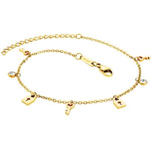 Julie Julsen - Fußkette Edelstahl Zirkonia Fußketten 1 ct Damen (54.89 € / 1 ct)