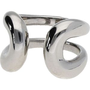 Jacques Charrel - Ring topmodern mit offener Ringschiene, Edelstahl Ringe 1 ct Silber Damen (25.49 € / 1 ct)