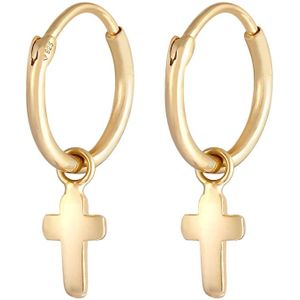Elli - Creolen Einhänger Kreuz Religion 925 Silber Ohrringe 1 ct Damen (59.99 € / 1 ct)