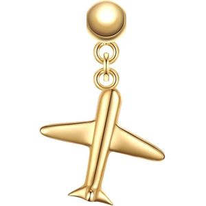 Glanzstücke München - Charm Flugzeug aus Sterling Silber in Gelbdold Charms & Kettenanhänger 1 ct Damen (34.99 € / 1 ct)