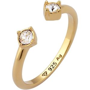 Elli - Offen Gestaltet mit Glas Kristalle Weiß 925 Sterling Silber vergoldet Ringe 1 ct Damen (33.99 € / 1 ct)