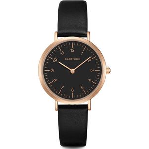 Eastside - Quarzuhr Rosehill in Roségold Echtleder in Schwarz Damenuhren 1 ct Damen (59.99 € / 1 ct)