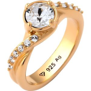 Elli - Solitär Glas Kristalle Weiß 925 Sterling Silber Ringe 1 ct Damen (59.49 € / 1 ct)