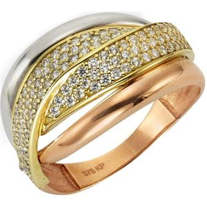 Fascination by Ellen K. - Ring 375/- Gold Zirkonia weiß Ringe 1 ct Damen (468.99 € / 1 ct)