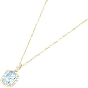 Luigi Merano - Kette mit Blautopas und Zirkonia, Gold 375 Ketten 1 ct Violett Damen (305.14 € / 1 ct)