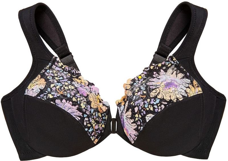 GLAMORISE - Vorderverschluss-WonderWire-BH - Blumenprint Unterwäsche 1 ct Damen (58.89 € / 1 ct)