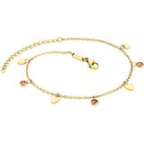 Julie Julsen - Fußkette Edelstahl Zirkonia pink Fußketten 1 ct Damen (54.89 € / 1 ct)