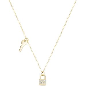 Luigi Merano - Collier Schloss und Schlüssel, Zirkonia Steine, Gold 375 Ketten 1 ct Gold Damen (126.64 € / 1 ct)