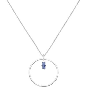 Giorgio Martello Milano - Kette Anhänger mit Zirkonia und Kristallstein, Silber 925 Ketten 1 ct Blau Damen (88.99 € / 1 ct)