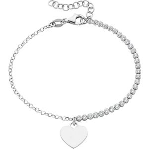 Smart Jewel - Armband mit Zirkonia und Herzanhänger, Silber 925 Armbänder & Armreife 1 ct Silber (58.64 € / 1 ct)