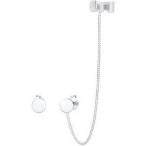 Elli - Stecker Earcuff Klemme Rund Plättchen 925 Silber Ohrringe 1 ct Damen (39.89 € / 1 ct)