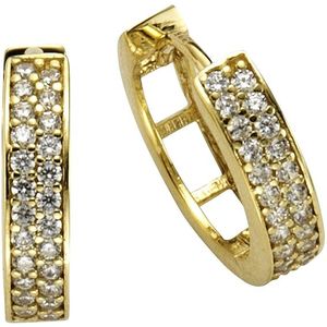 Celesta - Ohrring 375/- Gold Zirkonia weiß Creolen 1 ct Weiss Damen (218.99 € / 1 ct)