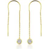 dKeniz - Ohrhänger 925/- Sterling Silber Zirkonia weiß Ohrringe 1 ct Weiss Damen (89.89 € / 1 ct)