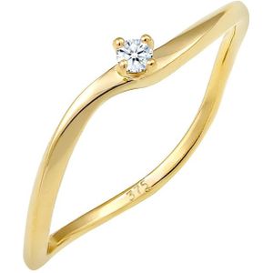Elli DIAMONDS - Verlobung Welle Diamant (0.03 ct.) 375 Gelbgold Ringe 1 ct Damen (199.99 € / 1 ct)