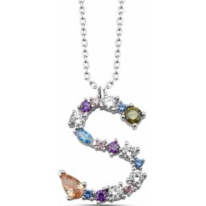 dKeniz - Anhänger mit Kette 925/- Sterling Silber Zirkonia bunt Charms & Kettenanhänger 1 ct Weiss Damen (124.89 € / 1 ct)