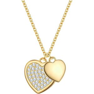 Rafaela Donata - Halskette Herz aus Sterling Silber in Gelbgold mit Zirkonia Ketten 1 ct Damen (49.99 € / 1 ct)