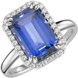 Giorgio Martello Milano - Ring in blau, fuchsia oder lila, Zirkonia weiß, Silber 925 Ringe 1 ct Blau (128.99 € / 1 ct)