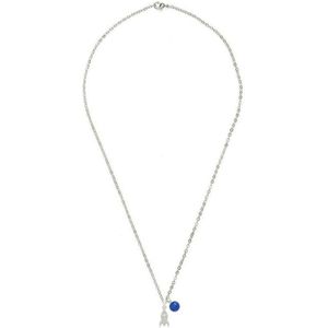 Gemshine - Kette mit Anhänger 'RAKETE Saphir' Ketten 1 ct Grau Damen (38.15 € / 1 ct)