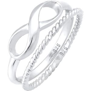 Elli - Infinity Stapelring Twisted 2er Set 925 Silber Ringe 1 ct Damen (59.99 € / 1 ct)