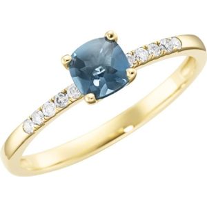 Luigi Merano - Ring mit Edelstein & Brillanten, Gold 585 Ringe 1 ct Blau Damen (568.99 € / 1 ct)