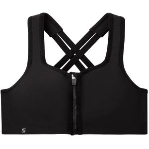 GLAMORISE - Sport-BH mit Reißverschluss vorn - Schwarz Unterwäsche 1 ct Damen (32.19 € / 1 ct)