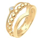 Elli - 3er Ringset Solitär Kristall 925 Silber Ringe 1 ct Damen (67.9 € / 1 ct)