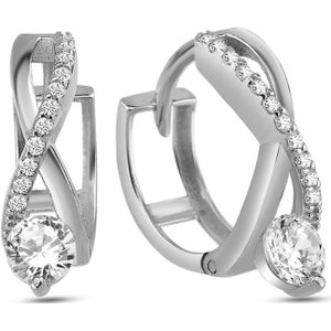 dKeniz - Ohrringe 925/- Sterling Silber Zirkonia weiß Creolen 1 ct Weiss Damen (62.89 € / 1 ct)