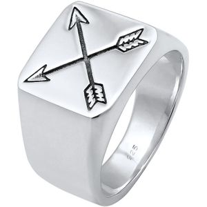 KUZZOI - Herren Siegelring Matt Basic Pfeil 925 Silber Ringe 1 ct (84.99 € / 1 ct)