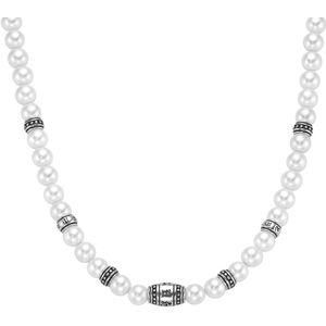 Giorgio Martello Milano - Collier mit weißen Muschelkern-Perlen, Silber 925 Ketten 1 ct Herren (143.64 € / 1 ct)