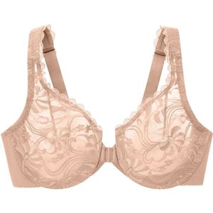 GLAMORISE - Vorderverschluss-BH mit Stretch und Spitze - Kaffee Unterwäsche 1 ct Damen (49.2 € / 1 ct)