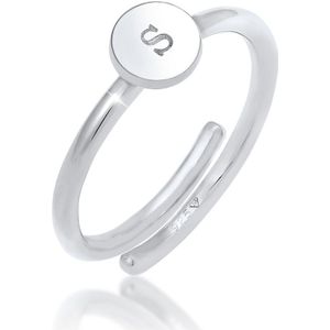 Elli - Buchstabe S Kreis Verstellbar 925 Sterling Silber Ringe 1 ct Damen (39.99 € / 1 ct)