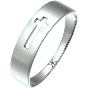 KUZZOI - Kreuz Cut Out Unisex 585 Weißgold Ringe 1 ct Herren (559.99 € / 1 ct)