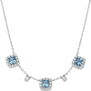 Giorgio Martello Milano - Collier Ziersteine, Zirkonia weiß, Silber 925 Ketten 1 ct Blau (109.64 € / 1 ct)