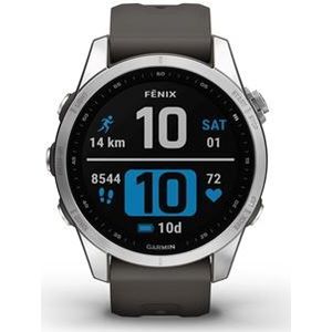 Garmin fenix 7S - 42 mm - zilver - sporthorloge met band - silicone - grafiet - afmeting pols: 108-182 mm - display 1.2 - 16 GB - Bluetooth, Wi-Fi, ANT+ - 63 g