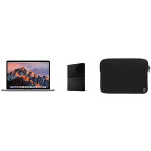 Apple MacBook Pro 15.4"" Retina avec Touch Bar 256 Go SSD 16 Go RAM Intel Core i7 quadricœur à 2.6 GHz Gris Sidéral + Disque Dur Externe WD My Passport pour Mac 1 To Noir + Housse MW Noire et Blanche pour MacBook Pro Retina 15""+