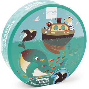 SCRATCH PUZZLE COMPACT 31PCS CONTOUR BALEINES