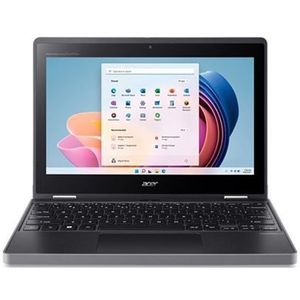 Acer TravelMate B3 Spin 11 TMB311R-33 - Draaibaar design - Intel N-series - N100 / tot 3.4 GHz - Win 11 Pro Education - UHD Graphics - 4 GB RAM - 64 GB eMMC - 11.6 IPS aanraakscherm 1366 x 768 - Wi-Fi 6E, Bluetooth - schaliezwart - tsb Frans