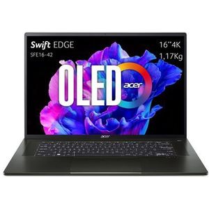 Acer Laptop Swift Edge 16 OLED SFE16-42-R8GA 16"" AMD Ryzen 7 16 GB RAM 1 TB SSD Olijfzwart - Franse Azerty