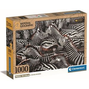 Clementoni 1000 stukjes puzzel National Geographic Zebra's