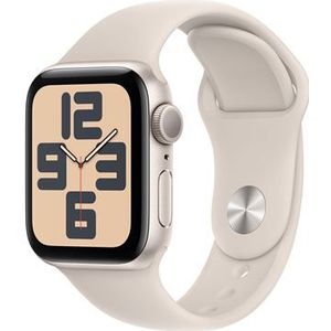 Apple Watch SE GPS 40mm Starlight Aluminium behuizing met Starlight Sport Band S/M