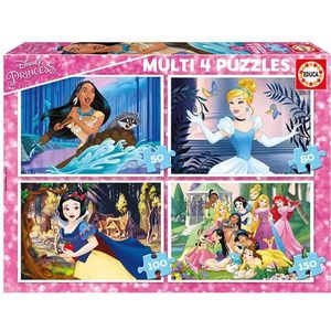 Educa Disney Prinsessen - 4 puzzels van 50 / 80 / 100 / 150 stukjes